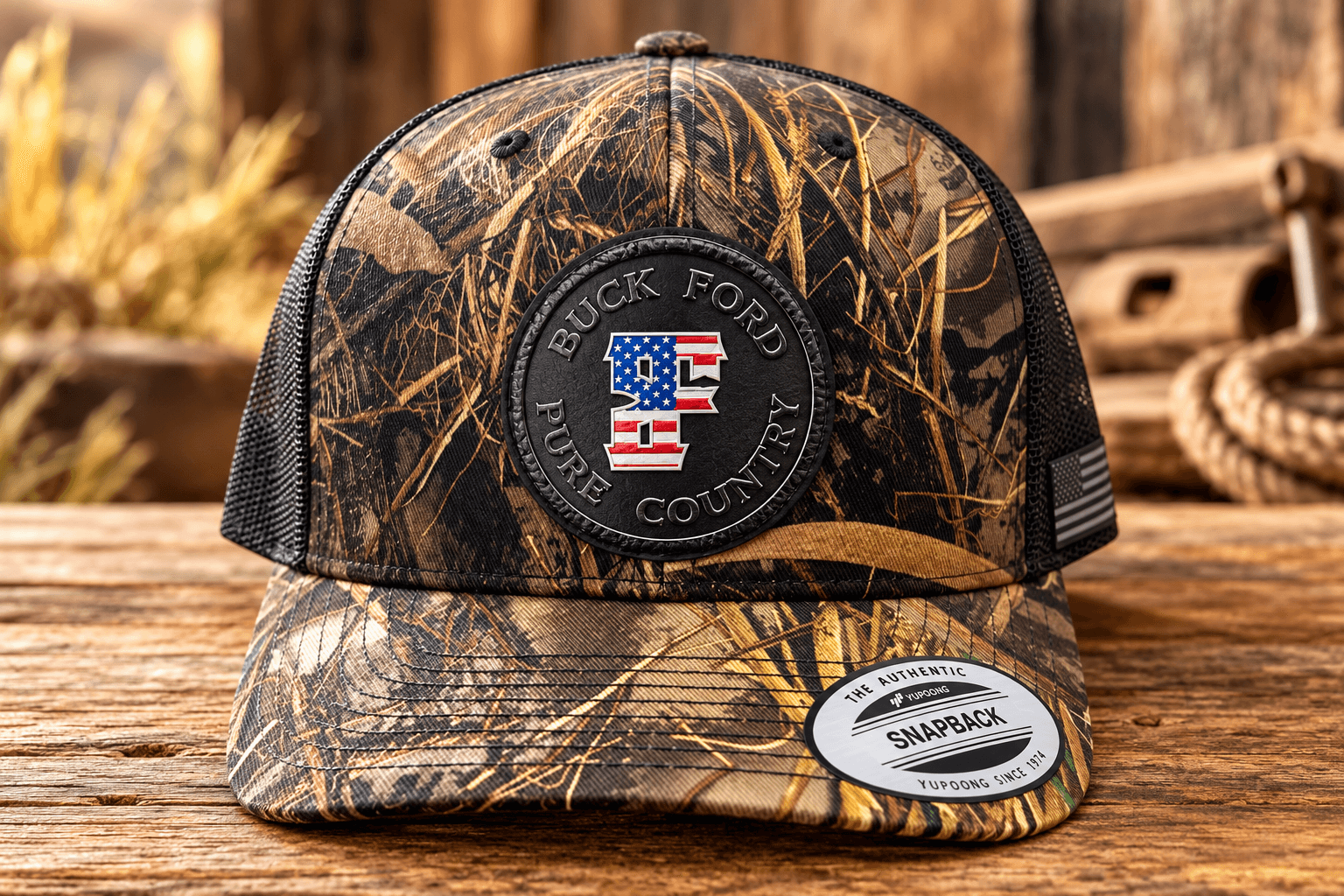 Buck Ford Camo Trucker Hat